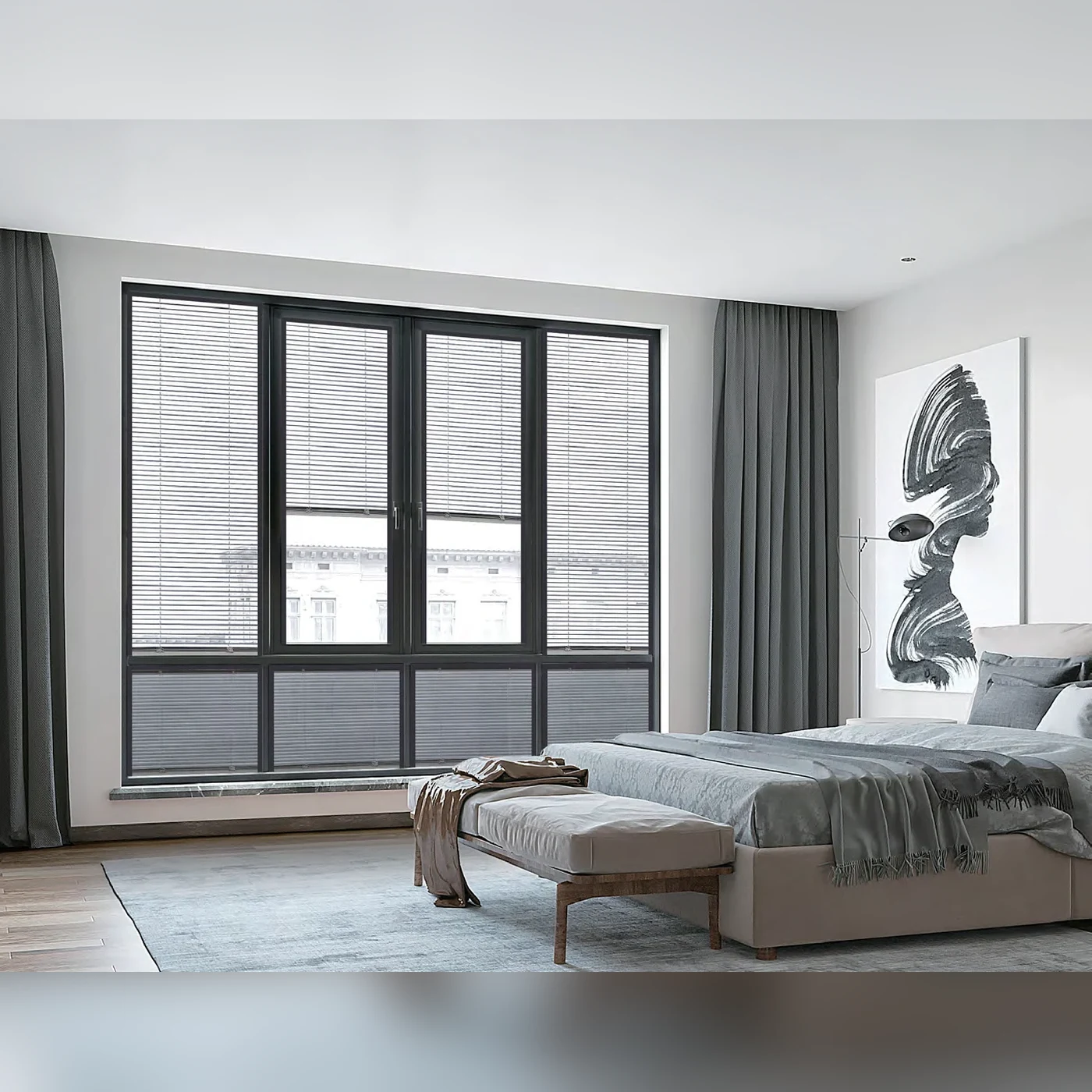 27A Electric Built-in Louvered Insulating Glass — built-in louver insulating glass application