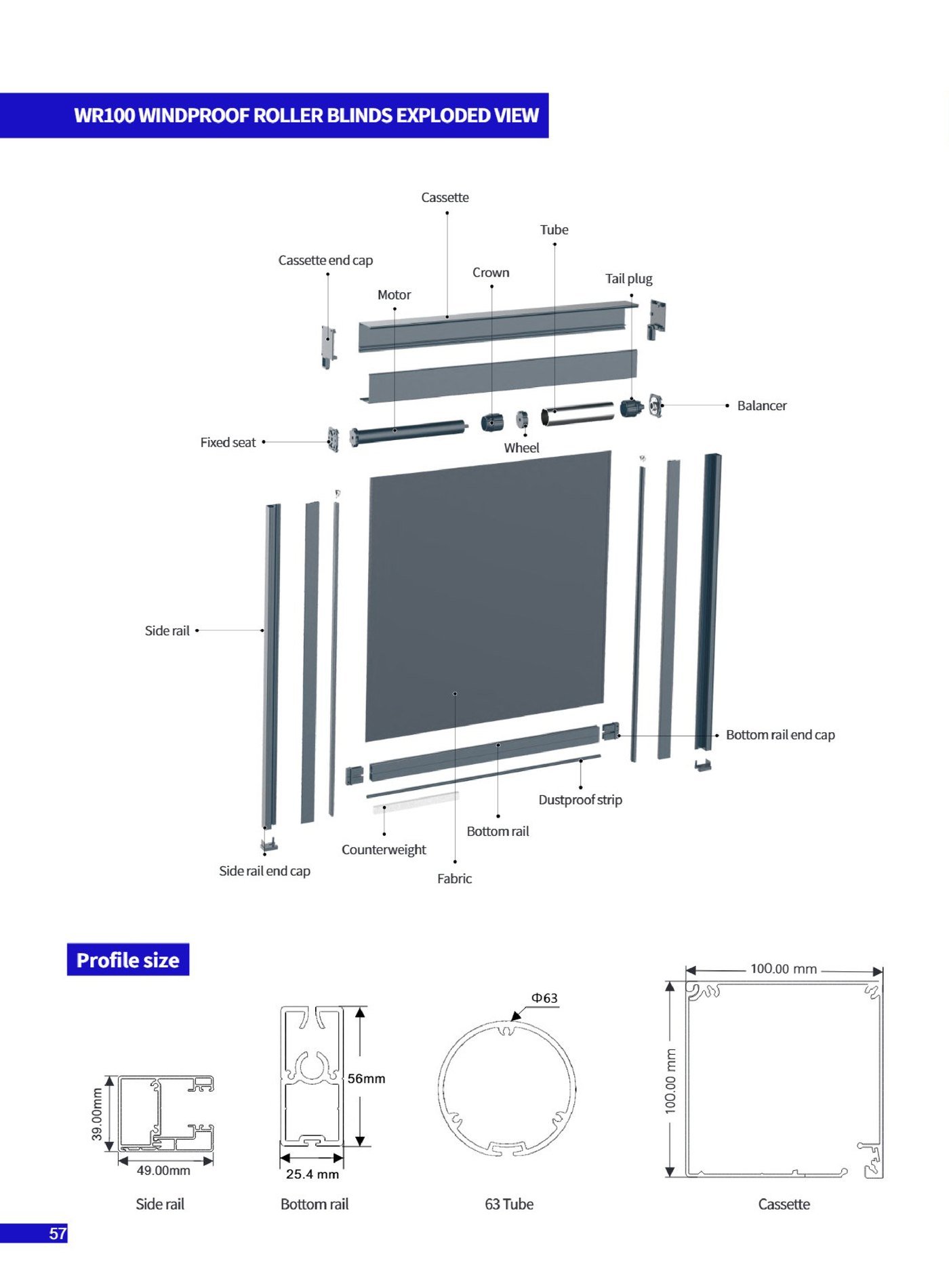 WR100 windproof roller blinds - 4