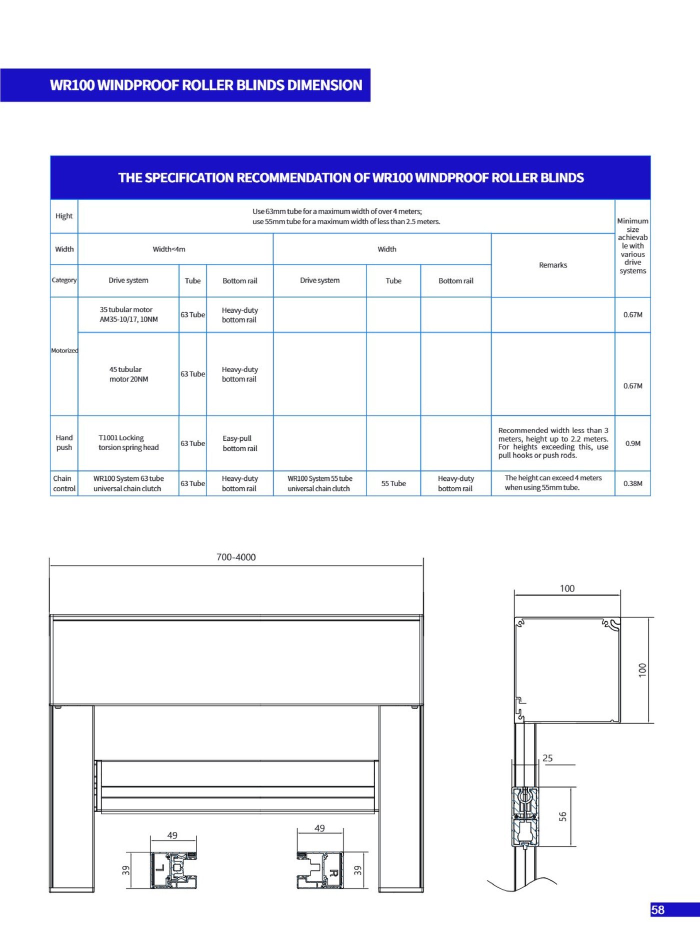 WR100 windproof roller blinds - 5