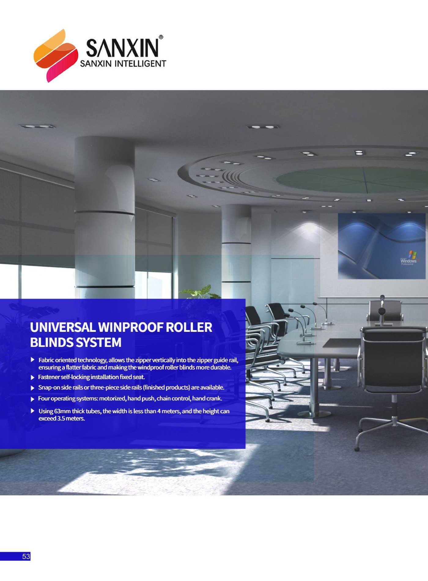 WR100 windproof roller blinds - main
