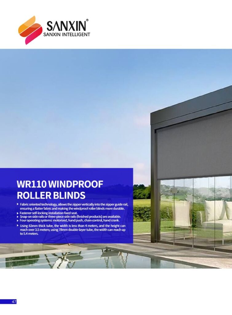 WR110 windproof roller blinds - main
