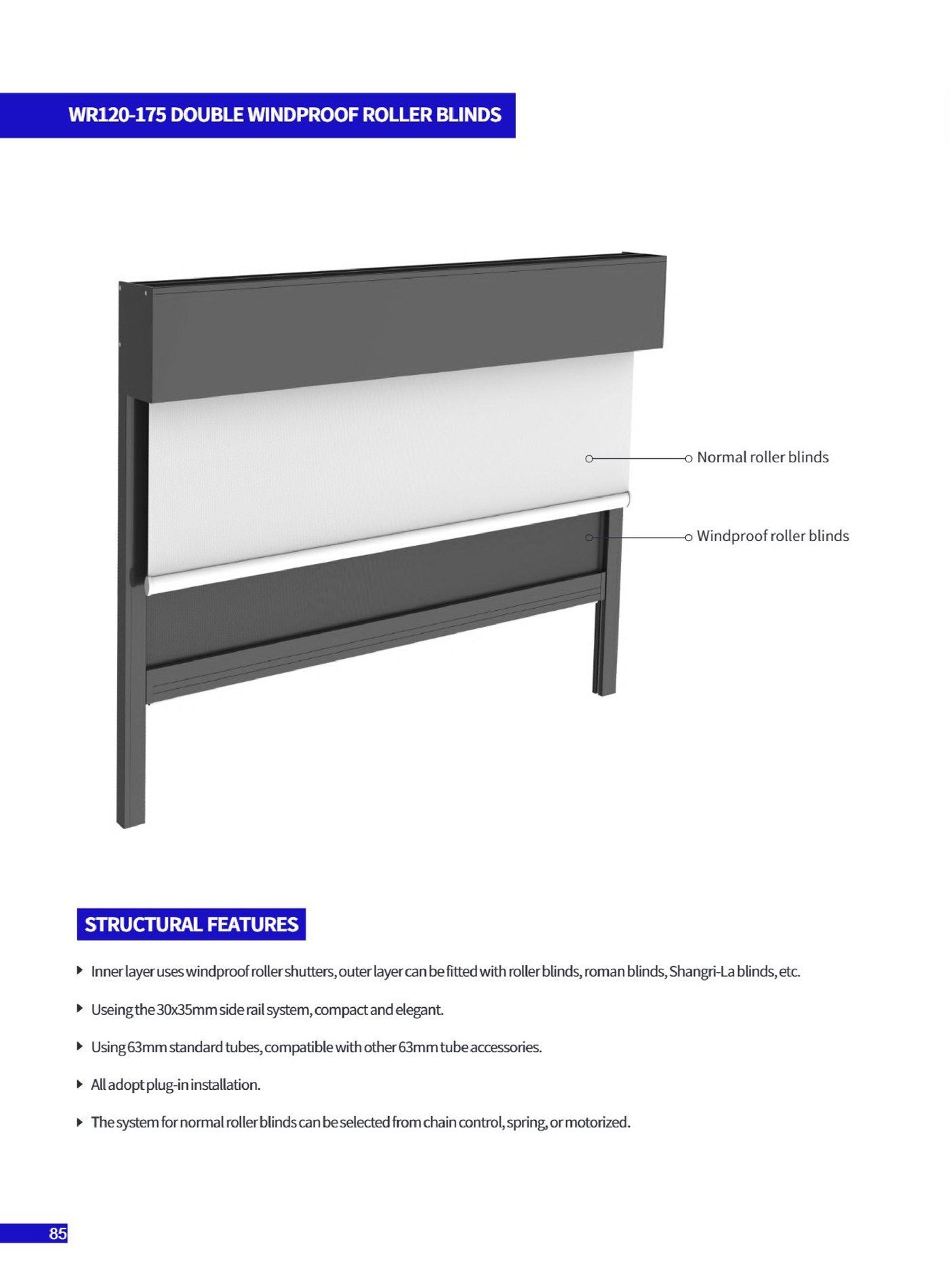 WR120-175 windproof roller blinds - 2
