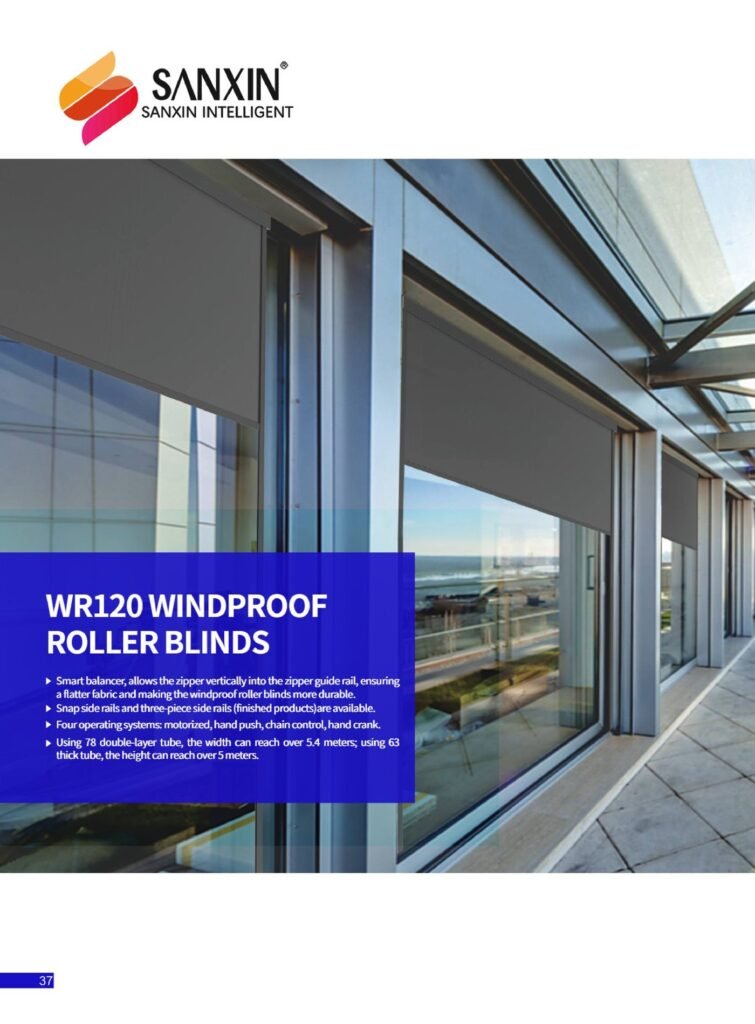 WR120 windproof roller blinds - main