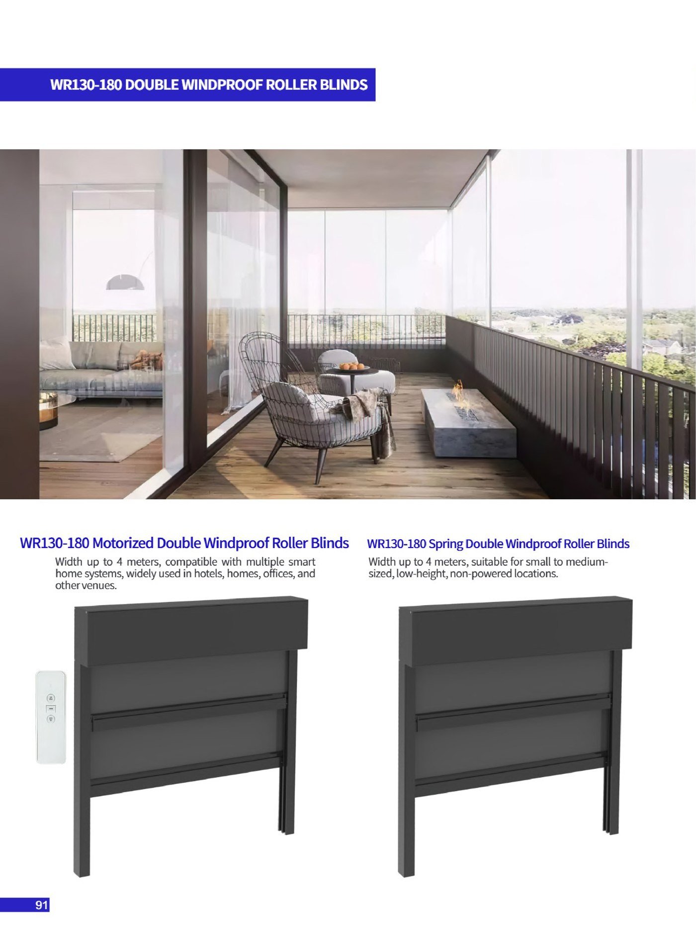 WR130-180 windproof roller blinds - 2