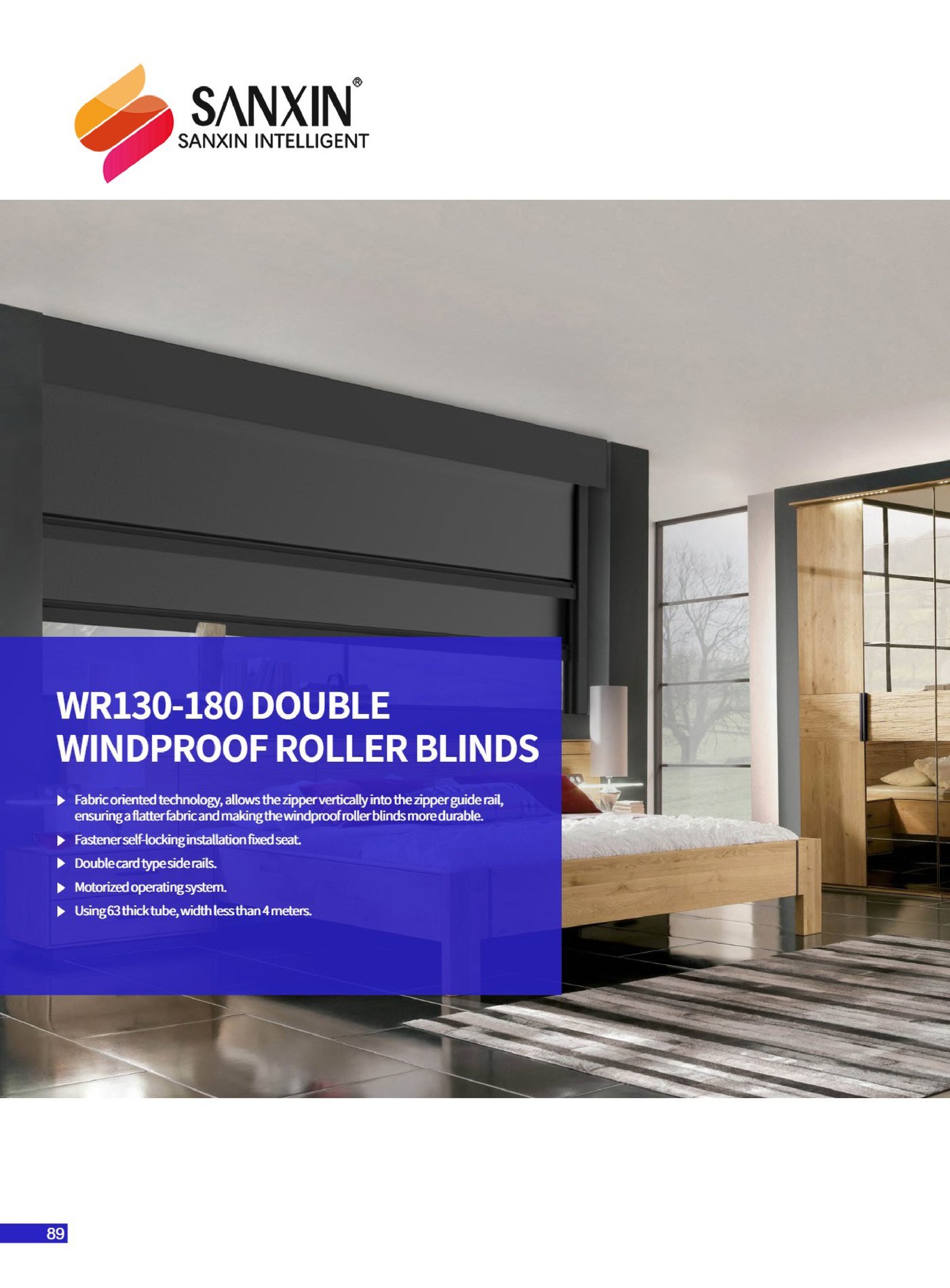 WR130-180 windproof roller blinds - main