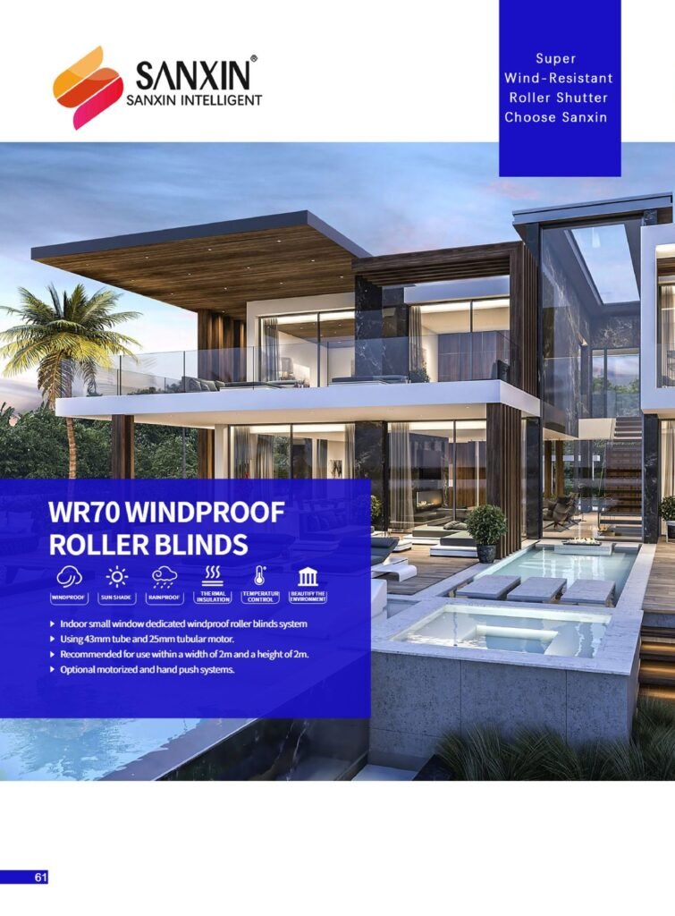 WR70 windproof roller blinds - main