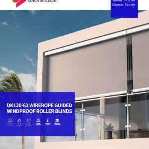 DK120-63 outdoor windproof zip screen roller blind – main product image – SX Blinds manufacturer